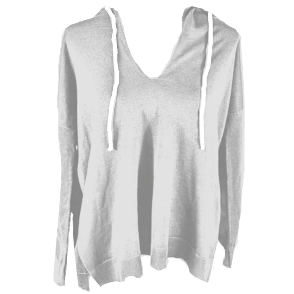 Brand New Verve Ami High-Low Knit Pullover Hooded Sweater
